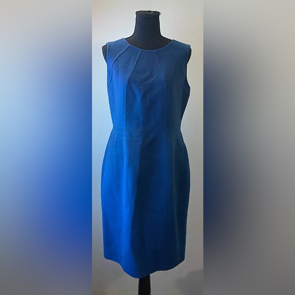Talbots-‎ Wool Classic Blue Midi Dress Size 10P - Picture 2 of 8